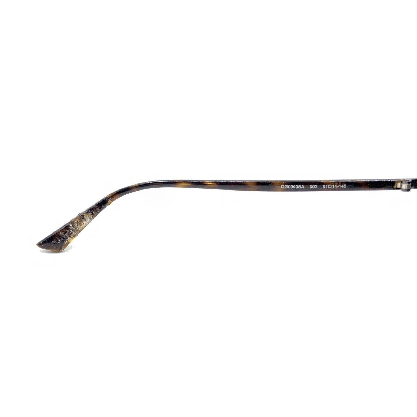 Gucci GG 0043SA 003 Gunmetal Brown Aviator Sunglasses Green Lens 61-14 145 Japan thumbnail 10