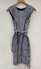 J Crew Dress 4 Gray Red Plaid Sheath Belted Career Sleeveless