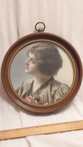 Prudential Lady Round Framed Print