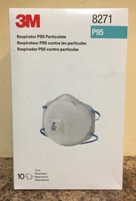 3M 8271 P95 Disposable Particulate Respirator 10-Pack