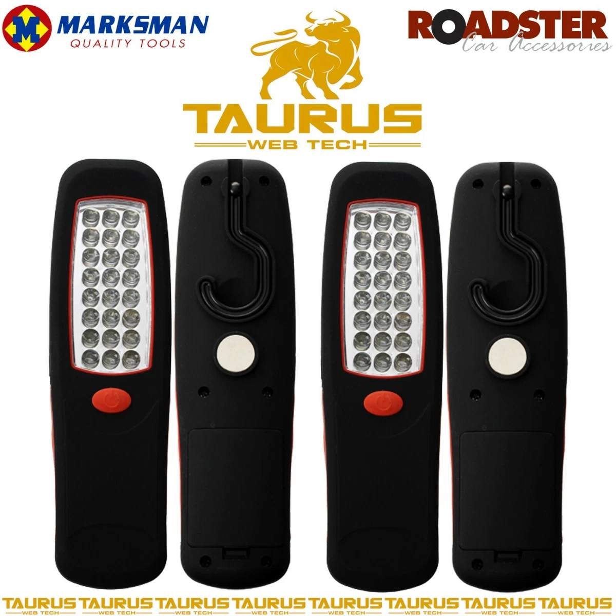 48 LED LUZ DE TRABAJO 2x Antorcha de Inspección Magnética Hogar Garaje Hágalo Usted Mismo Arreglar Coche Cámper Reino Unido
