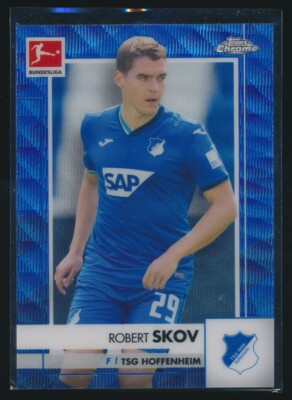 2020/21 Topps Chrome #47 BUNDESLIGA SOCCER ROBERT SKOV BLUE WAVE /150 Hoffenheim