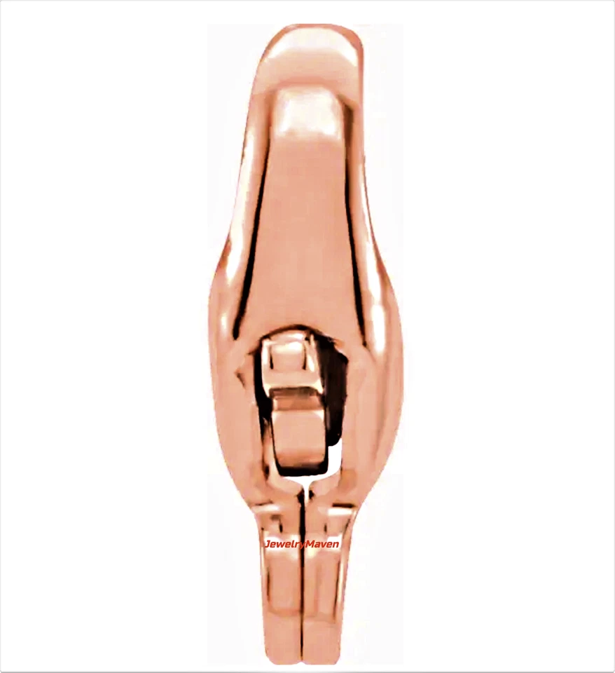 16mm LARGE 14k Solid Rose Gold Fancy Designer Lobster Chain Trigger Clasp Italy - Image 2 of 3