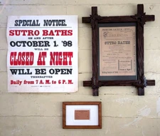 Sutro Baths - San Francisco Original Lot - 1896 - 1900 Poster Ticket Ad FRAMED