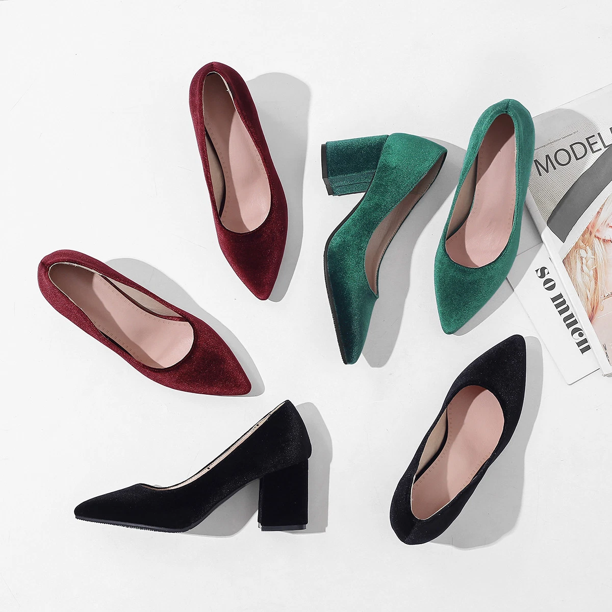 Green velvet hotsell womens shoes