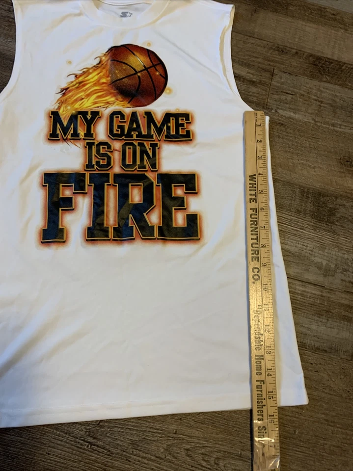 Camiseta sin mangas Stk350 para jóvenes niños ¡MI JUEGO ESTÁ EN LLAMAS! Starter XL 14/16 Foto 4 de 4