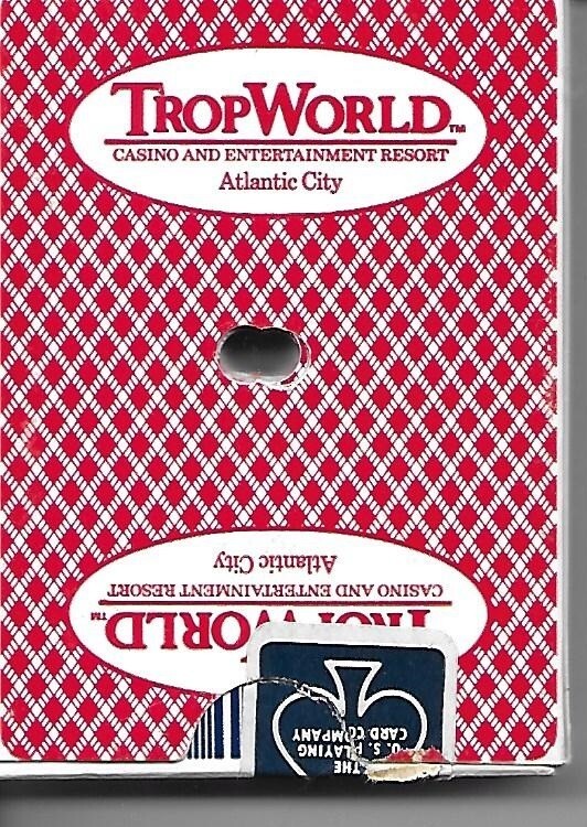 TropWorld Casino Atlantic City Casino Red Logo Playing Cards