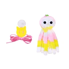 Adjustable Sound Octopus Cat Toy Mint Plush with 1.5Ft Elastic Rope Interactive 