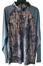 Habit Mens Size L Lewis Lodge 1/3 Zip Realtree Timber Performance Layer Pullover