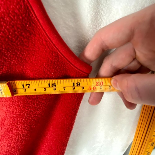 L.L. Bean Fleece Vest Boys L (14-16) Red Classic Mock Neck Pockets Full Zip - Picture 9 of 9