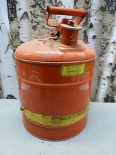 VTG Used Justrite 10801 5 Gal Red Steel Type 1 Safety Gas Can missing screen