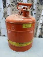 VTG Used Justrite 10801 5 Gal Red Steel Type 1 Safety Gas Can (missing screen)