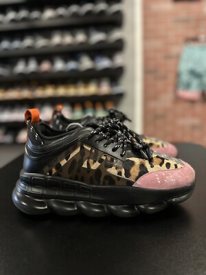 Size 42EU/9US - Versace Chain Reaction Leopard Print $1350 Retail RARE Authentic