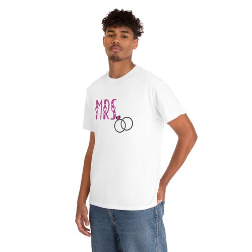 Mrs. Unisex Heavy Cotton Tee, Grafik T-Shirt, Brautpaar, Frau - Bild 7 von 10