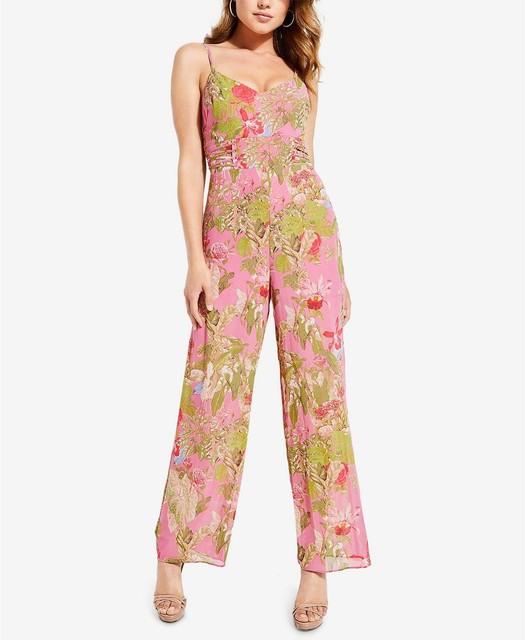 pink flowy jumpsuit