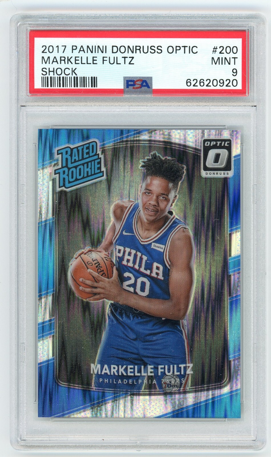 2017-18 Panini Donruss Optic Shock Markelle Fultz Rookie RC PSA 9 Mint