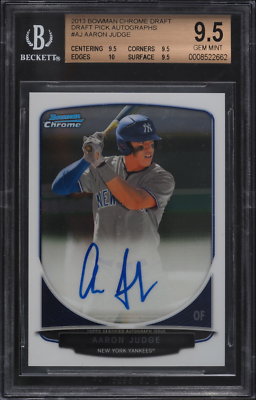 BGS 9.5/10 AARON JUDGE AUTO 2013 Bowman Chrome Autograph Rookie