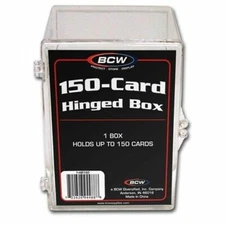 (1 Brand New) BCW 150-Card Hinged Plastic Box / Case Holder For Trading Cards
