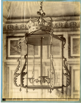Tirage Albuminé Vintage (circa 1880) : Lanterne Louis XVI Au Petit Trianon, Versailles - Format 22x28cm