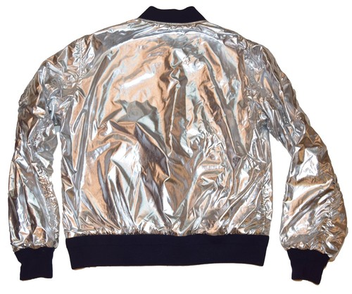 $2495 Ralph Lauren Purple Label Mens Navy Silver Italy Bomber Jacket Coat Large - Picture 5 of 6