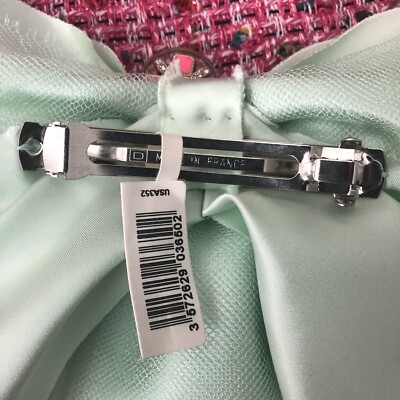 NWT $800 Auth CHANEL Satin Lace Ribbon Barrette Hair clip  display picture 1