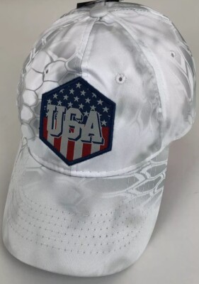KRYPTEK  QUICK WICK, QUICK Cool AND QUICK DRY WHITE HAT NWT USA LOGO 4th of July