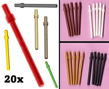 LEGO FLAG POLES 20x ~ Pole Sticks Bar w/Stop Ring Black White Brown Gold Red NEW