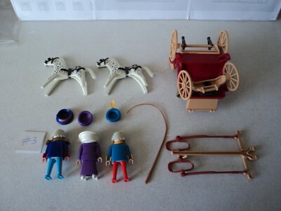 PLAYMOBIL Vintage 1989 – Calèche Belle Époque Avec Cocher, Dame, Chevaux – Set 5600 #3