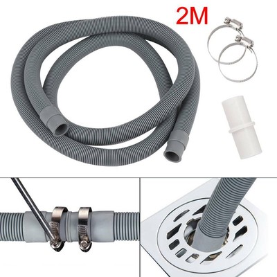 Universal Washing Machine Waste Drain Hose Extension Pipe Kit 2M & Hose