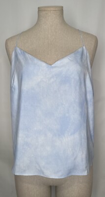 NAADAM Washed Silk Cami V-Neck Blue SZ M NWT
