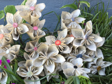 Flower Paper Origami- handmade antique white ...