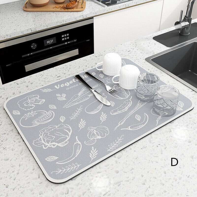 Super Absorbent Coffee Dish Large Kitchen Absorbent Draining Mat Drying Mat  Pad