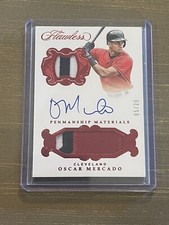 Oscar Mercado 2019 Flawless Penmanship Materials 05/20 Patch On Card Auto #PM-OM