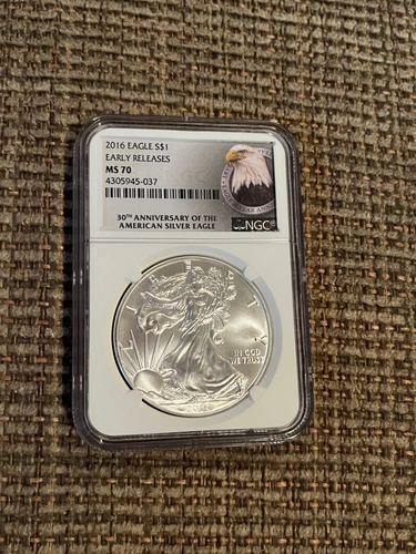 2016 $1 American Eagle 1oz Silver Dollar NGC MS70 Early Releases 30th Anniv.