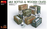 Miniart 1/35 Modellbausatz Diorami Milchflasche Holzkisten Modellauto