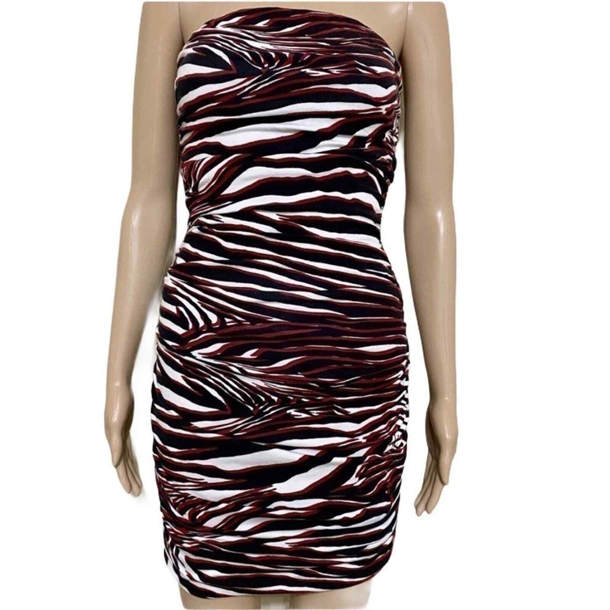 open lace back dress Zebra Red EcoJersey Hoodie Dress