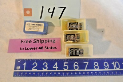 3 Pcs. AcmeNumbering Heads 10 D/C Backward Gothic Printing Dies For Consective