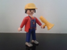 stary rzadki PLAYMOBIL 🤡 Robotnik drogowy mechanik kontroli ruchu GŁOŚNIK 4