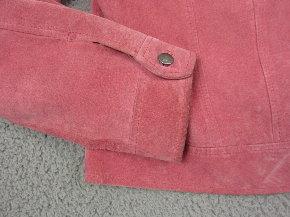 Chaqueta de gamuza Revue para mujer extra grande XL cuero rosa a presión camionero damas Foto 4 de 4