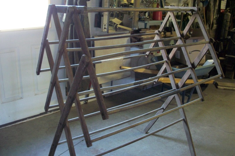 Primitive Wooden Clothes Drying Rack Wood Folding Drying Rack