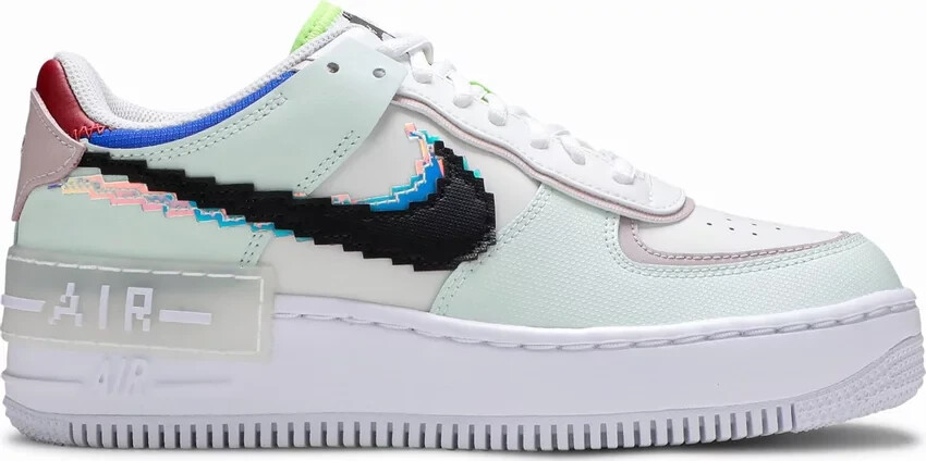 Size 11 - Nike Air Force 1 Shadow SE Pixel Swoosh - Barely Green W 