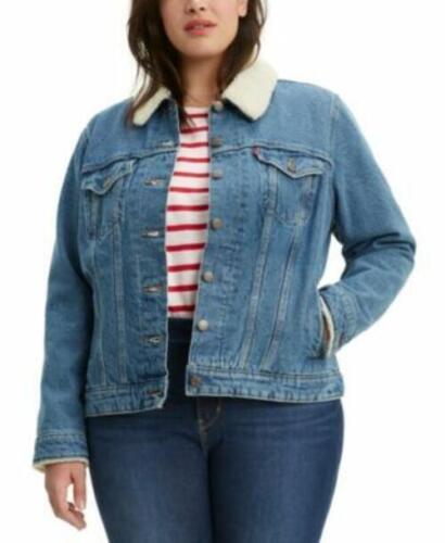 MSRP $98 Levis Plus Size Fleece-Lined Denim Jacket Doin Fine Blue Size 1X - Picture 1 of 1