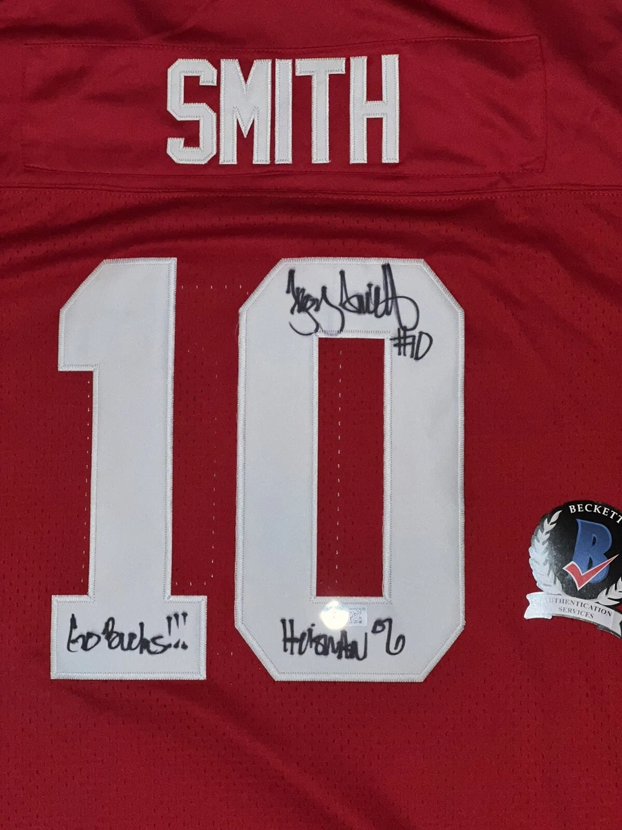 Troy Smith Signed Ohio State Buckeyes Red Jersey Beckett