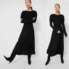 Pomander Place NEW Black Brielle Long Sleeve Knit Sweater Maxi Dress Size L