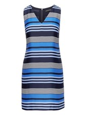 NWOT Banana Republic Stripe Shift Dress Blue Stripe SIZE 16    #326897 E824