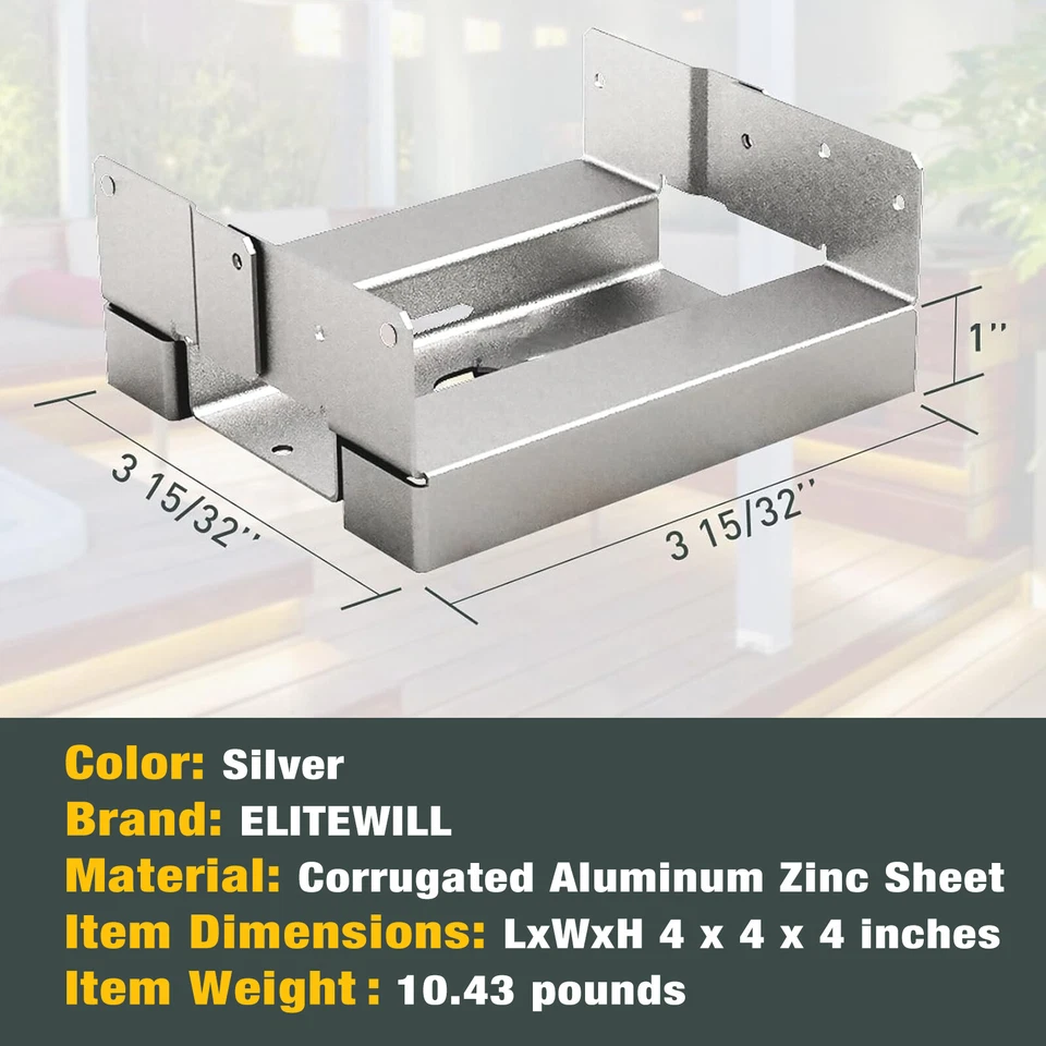 20Pcs 4x4 Concrete Deck Post Anchor Base Adjustable Metal Post Bracket Post Base - Image 2 of 4