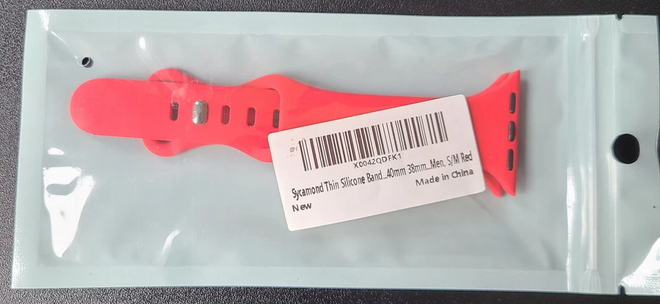 Correa delgada de silicona Sycamond compatible con Apple Watch 38 mm 40 mm más para hombre roja Foto 4 de 4