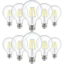 Sunco 10 Pack G25 Globe Light Bulbs LED Edison Vanity Light Bulbs, CRI90 2700...