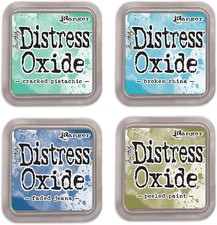 Ranger Tim Holtz Distress Oxide Ink Pads Bundle of 4 Colors - Cracked...