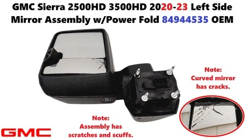 GMC Sierra 2500HD 3500HD 2020-23 Left Side Mirror Assembly w/Power Fold 84944535